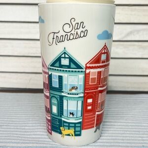Starbucks San Francisco Painted Ladies Tumbler Ceramic Travel Mug NEW